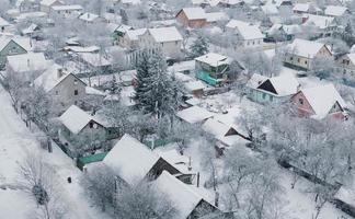 Townhouse in winter. photo