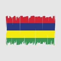 Mauritius Flag Brush Vector Illustration