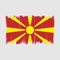 North Macedonia Flag Brush Vector Illustration