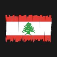 Lebanon Flag Brush Vector Illustration