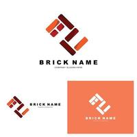 Bricks Logo Design, Material Stone Illustration Vector, Building Construction Icon vector