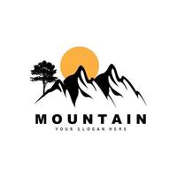 Mountain Logo Design, Vector Place For Nature Lovers Hiker