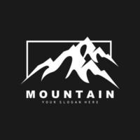 diseño del logotipo de la montaña, lugar vectorial para los amantes de la naturaleza vector