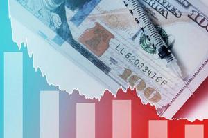 Sparkline chart showing economy recession after COVID-19 pandemic photo