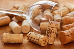 Wineglass and corks photo