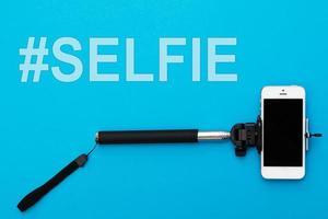 Selfie stick and smart phone photo