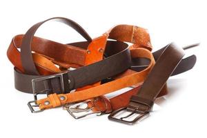 Different leather belts photo
