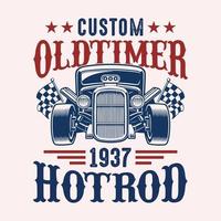 custom vintage full speed american hotrod rendimiento superior unión personalizada hecha auténtica un original americano brooklyn ciudad de nueva york - vector de diseño de camiseta hot rod