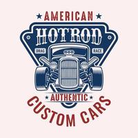 american hotrod drag race auténticos autos personalizados - vector de diseño de camiseta hot rod