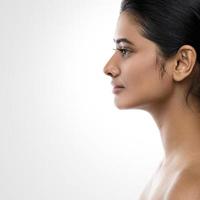 Profile of young and beautiful Indian woman photo
