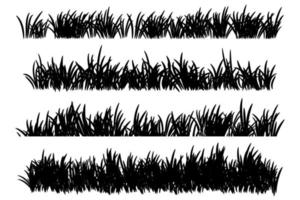 grass brush silhouette vector