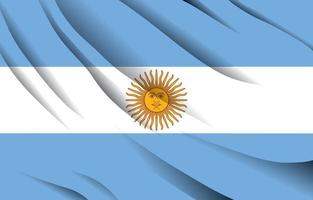 bandera nacional argentina ondeando ilustración vectorial realista