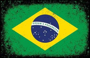 old dirty grunge vintage brazil national flag illustration vector