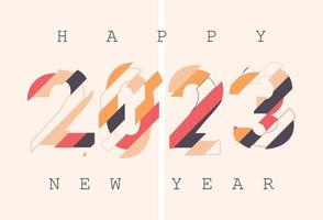 Sliced text happy new year abstract effect 2 vector