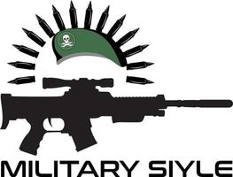 logotipo de pistola de diseño militar vector