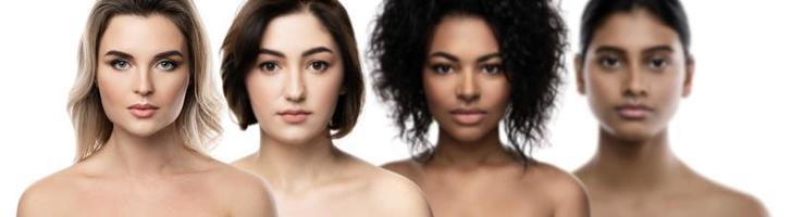 Multi-ethnic beauty and skincare. Group of women with a different ethnicity. photo