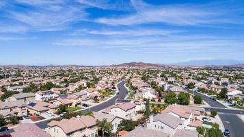 Aerial View of Populated Neigborhood Of Houses photo