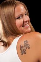 Woman showing tattoo art photo