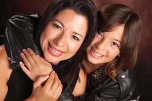 Attractive Hispanic Mother and Daughter photo