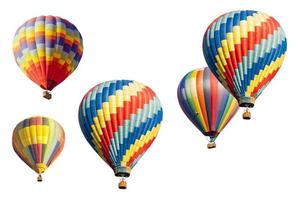 un conjunto de globos aerostáticos en blanco foto