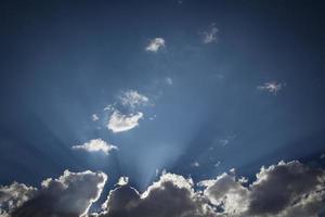 Silver Lined Storm Clouds with Light Rays and Copy Space photo