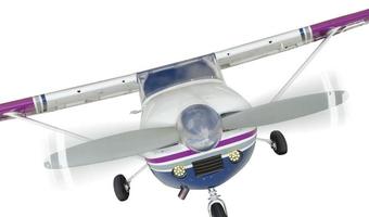 Front of Cessna 172 Single Propeller Airplane On White photo