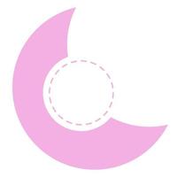 Pink crescent shape with circle vector design element. Abstract customizable symbol for infographic with blank copy space. Editable shape for instructional graphics. Visual data presentation component