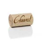 Cheers Branded Wine Cork on White photo