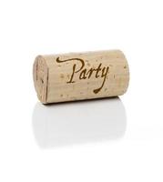 Party Branded Wine Cork on White photo
