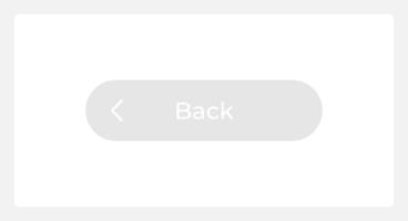 Inactive back button UI element template. Editable isolated vector dashboard component. Flat user interface. Visual data presentation. Web design widget for mobile application with light theme