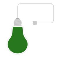 Lightbulb with plug brochure element design. Efficient power consumption. Vector illustration with empty copy space for text. Editable shapes for poster decoration. Creative and customizable frame