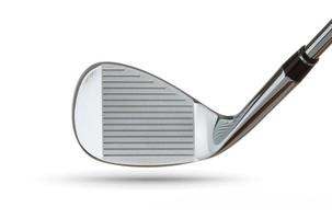 Face of Chrome Golf Club Wedge Iron On White photo