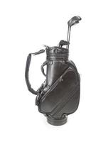 Blank Large Golf Bag with Clubs Isolated on a White Background photo