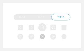 Tab bar and control system UI elements kit. Choice isolated vector components. Flat navigation menus and interface buttons template. Light theme web design widget collection for mobile application