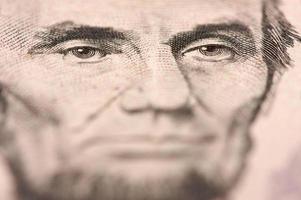 Macro of Five Dollar Bill's Lincoln photo