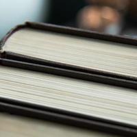 Old books close-up photo