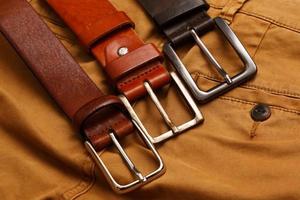 Leather belts and pants photo