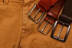 Leather belts and pants photo