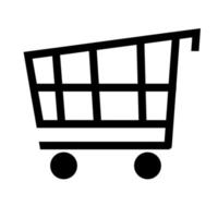isolated shopping cart black icon photo