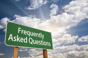 Frequently Asked Questions Green Road Sign photo