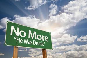 No More - He Was Drunk Green Road Sign photo