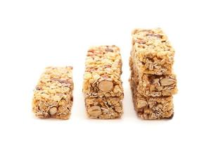 Stacked Granola Bars Isolated on White photo