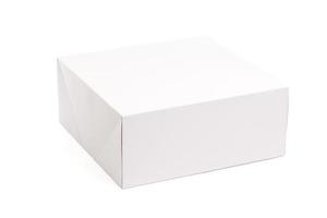 Blank White Box Isolated on White photo