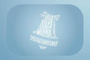 Christmas Text Cloud Bell T-shirt Design vector