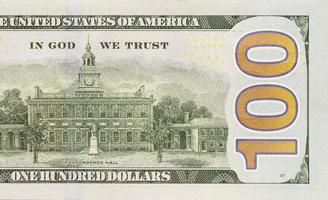 Back Right Half of the New One Hundred Dollar Bill photo