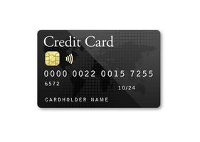 Mockup Black Credit Card on White Background photo