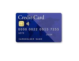 maqueta tarjeta de crédito azul sobre fondo blanco foto