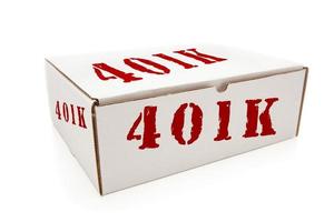 White Box with 401K on Sides Isolated photo