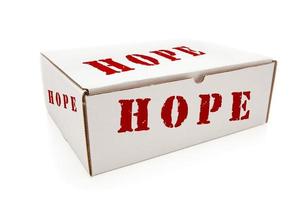 White Box with Hope on Sides Isolated photo