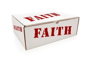 White Box with Faith on Sides Isolated photo